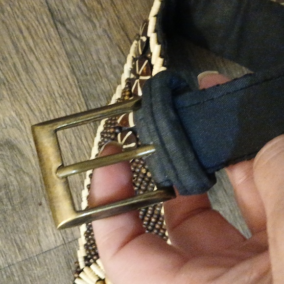 Vintage Handmade Natural Shells, Beads Coconut Shell Turquoise Belt. - Picture 4 of 11